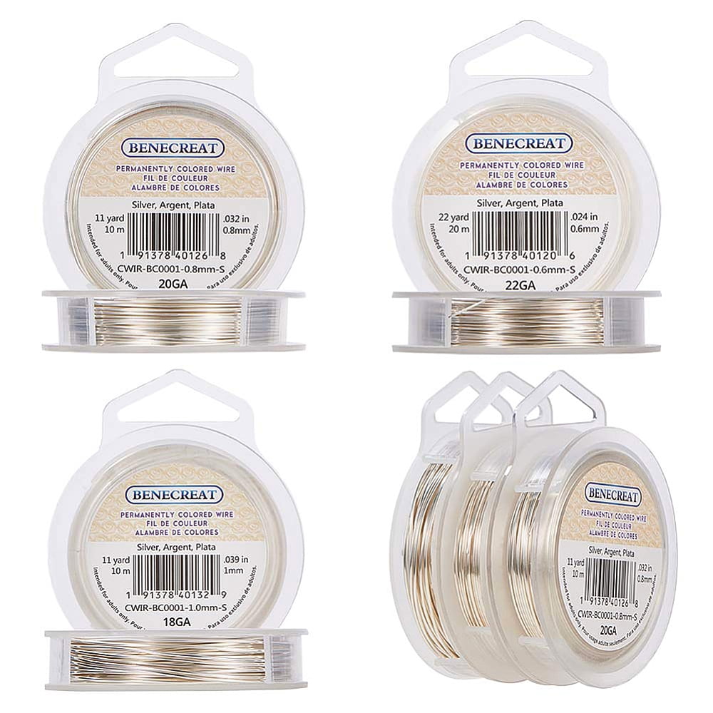 1 Set Round Copper Wire for Jewelry Making Silver 18 Gauge 1mm 3 rolls/set