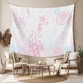 thumbnail image 2 of Coastal Pink Large Tapestry for Bedroom Wall Hanging Tapestry, Ocean Coral Starfish Jellyfish Seahorse Ceiling Backdrop Tapestries Poster Blanket Wall Decor for Teens Room Living Room Dorm 86" x 104", 2 of 8