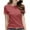 Watermelon Red B, variant on Ashirexll Women's Summer Tops Short Sleeve Shirts for Women Solid Color Blouses Shoulder Short Sleeve Round Neck Casual Fashion Top