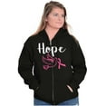 thumbnail image 3 of Breast Cancer Awareness Hope Dove Womens Plus Size Graphic Zipper Hoodie Brisco Brands 2X, 3 of 5