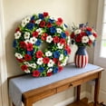 thumbnail image 5 of Independence Day Violet Wreath 15.75 Inch Floral Door Hanging with Realistic Daisies Green Ferns for Front Door Porch Wall Window Mantel Fireplace Entryway Office Seasonal Home Decor Holiday Gift, 5 of 6