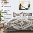 thumbnail image 3 of Vintage Orange Flowers Pattern Duvet Cover Set Full Size, Traditional Bohemian 4 Piece Soft Microfiber Bedding Set with 1 Duvet Cover, 1 Flat Sheet, 2 Pillowcases, 3 of 9