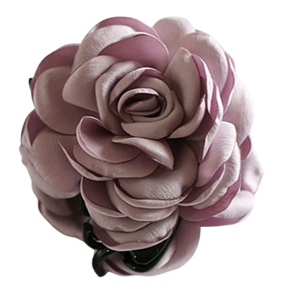 Large Floral Hair Claw Clips - Rose Flower Design, Jaw Barrettes Grips Clamps for Women & Girls - Elegant Twist-Up Fancy Accessories