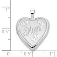 thumbnail image 2 of 14k 20mm White Gold Holds 2 photos Polished and satin Mom With Love Hearts Heart Locket - Locket Necklace for Women, 2 of 2