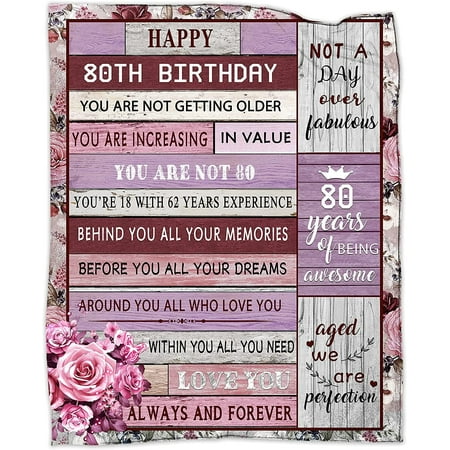 80th Birthday Gifts for Women 80th Birthday Thrown Blanket 50 x 60 80 Years Old Gifts Ideal for Him Her 1942 Blanket Gift for Parents Wife Friends Bestie 80th Birthday Blanket Decorations