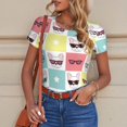 thumbnail image 6 of Fotbe Cute French Bulldog Women's Crew Neck Short Sleeves Bodysuit Tops Round Neck Slim Sleeveless Soft Comfortable Basic-Medium, 6 of 7