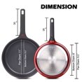 thumbnail image 5 of Nonstick Frying Pans Set for Cooking, DIIG 2-Piece 9.5 and 11 inch Skillet Pan Set, Sauté Pan Omelet Chef Pan, Wok and Stir-fry Pan Suitable for Gas, Electric, Induction All Stoves Top, Red(No Lid), 5 of 9