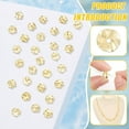 thumbnail image 4 of 50 piezas de cuentas espaciadoras de latón con baño de oro de 18 quilates, cuentas onduladas de 8 mm, cuentas planas redondas de metal, accesorios para joyería., 4 of 6