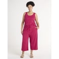 thumbnail image 2 of Terra & Sky Women's Plus Size Pull On French Terry Cloth Capris, 22” Inseam, 2 of 5
