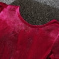 thumbnail image 6 of Baby Girl Christmas Dress, Toddler Girls Long Sleeve Dress Bowknot Hollow Out Design Velvet Fabric For Holiday Parties, Fall Dresses(Red,3-4 Years), 6 of 7