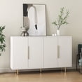 thumbnail image 2 of Llinc Store White Modern Buffet Cabinet with Storage, Fluted Sideboard Large Buffet with Adjustable Shelves, Credenza, Accent Cabinet Console Table, 2 of 9