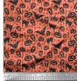 thumbnail image 1 of Soimoi Moss Georgette Fabric Stripe,Bat & Skull Halloween Decor Fabric Printed Yard 42 Inch Wide, 1 of 1