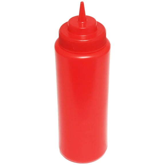 Excellante 32 oz wide mouth squeeze bottle, red, comes in 6/ pack