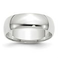thumbnail image 4 of Auriga 14k White Gold 6mm Lightweight Half Round Men's Wedding Band Size- 4.5, 4 of 6