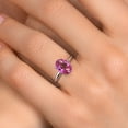 thumbnail image 4 of Gem Stone King 14K White Gold Pink Mystic Topaz Solitaire Engagement Ring for Women | 2.20 Cttw | Oval 9X7MM | Gemstone November Birthstone | Size 7, 4 of 6