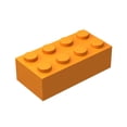 thumbnail image 3 of Bloques de construcción clásicos de color sólido a granel 3001 2x4, 150 piezas, piezas de color gris y naranja, compatibles con todas las marcas de ladrillos principales de Lego, 3 of 5