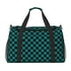thumbnail image 1 of Balery Black And Teal Checkerboard Bolsa de Gimnasio para Mujeres, Bolsa de Viaje con Bolsillo Húmedo, Bolsa de Fin de Semana para Mujeres, Bolsa de Viaje Resistente al Agua, 1 of 7