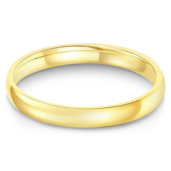 Ioka - 14k Solid Yellow Gold 3mm Plain Standard Classic Fit Traditional Wedding Band Ring - size 4.5