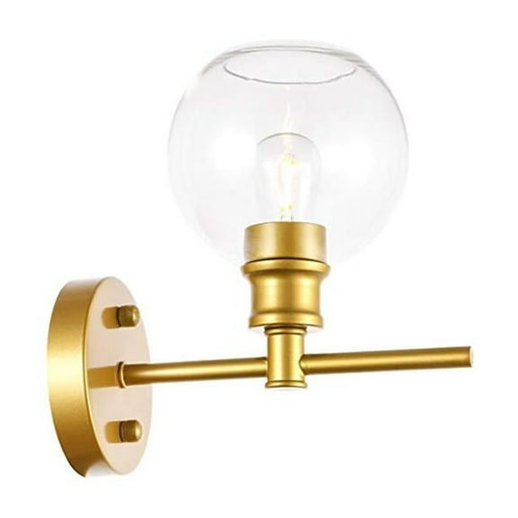 Living District Collier 1 Light Brass And Clear Glass Wall Sconce