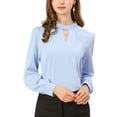 thumbnail image 1 of Dde San Patricio profesional Blusas de gade manlarcon cuello alto elegante pamujer Azul L, 1 of 6