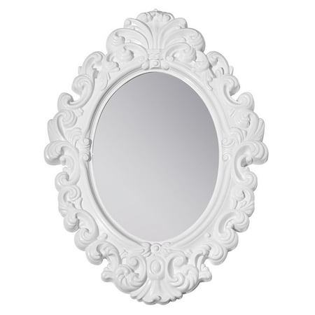 - 3C4G Three Cheers For Girls White Baroque Magnetic Locker Mirror / Room Mirror