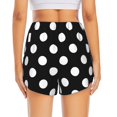 thumbnail image 4 of Haiem Black and White Polka Dot Women's 2 in 1 Running Shorts - Lightweight Athletic Workout Gym Yoga Breathable Sports Shorts Liner with Phone Pockets-, 4 of 9