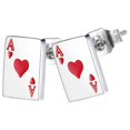 thumbnail image 2 of Novelty Playing Card Ear Studs for Women and Girls Titanium Steel Red Color Fashion Accessory 1 Pair, 2 of 4