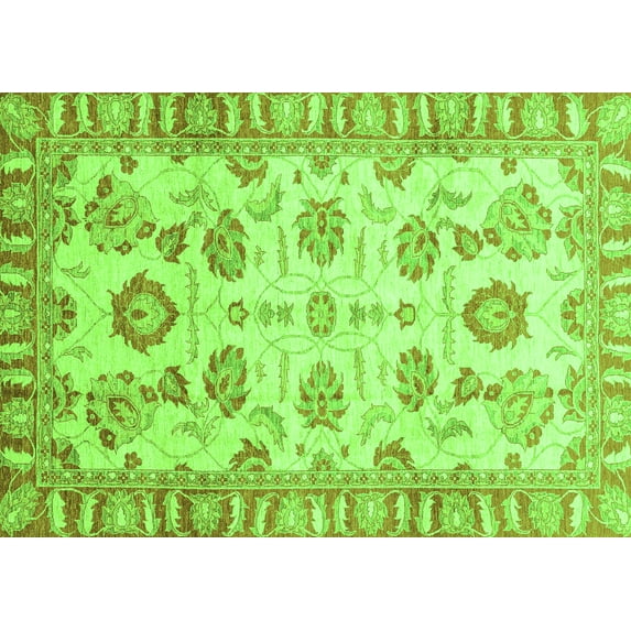 Ahgly Company Indoor Rectangle Oriental Green Traditional Area Rugs, 2' x 3'