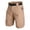 Khaki, variant on Tactical Work Shorts For Men Solid Color Pattern With Belt Fastening Multi Pocket Arrangement Elastic Waist Durable Build For Field Activities And Casual Moments Green XXXXXXL