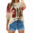 thumbnail image 6 of Taqqpue Retro Santa Sweatshirt for Women Vintage Christmas Fleece Linend Sweaters Pullovers Fall Winter Crewneck Oversized Long Sleeve Tops Ugly Christmas Sweater, 6 of 6