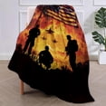 thumbnail image 2 of Veterans Blanket Gifts for Women, Patriotic Army Flannel Blanket, Soft Warm Lightweight Throw Blankets for Bed Couch Home Travel American Flag Decor 50" x 60", 2 of 5