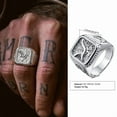 thumbnail image 2 of Eagle Square Signet Ring for Men,Winged Eagle Men Jewelry,Wild Bird Ring,14K White Gold Mens Rings, Pinky Signet Rings for Men, 2 of 9