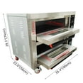 thumbnail image 2 of Commercial Convection Baking Oven Pizza Oven Movable Double-decker with Universal Wheels 220V 6.4KW, 2 of 18