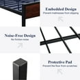 thumbnail image 6 of Allewie Full Size Bed Frame, Heavy Duty Metal Platform Bed with Wooden Industrial Headboard & Footboard, No Box Spring Needed, Mahogany, 6 of 9