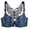 Blue, variant on Women Leopard Full Coverage Bras Seamless Lift Shapewear Wireless Front Snaps Bras Trendy Butterfly Back High Support Deep Cup Underwear Brassiere