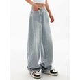 thumbnail image 3 of EMMIOL Women's Y2K Barrel Baggy Jeans Stretch High Waist Wide Leg Jeans Vintage Boyfriend Denim Pants, 3 of 7