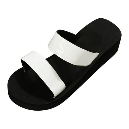 

zuwimk Womens Sandals Women’s Flat Sandals Slip On Summer Gladiator Open Toe Braided Slingback Shoes White