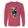 thumbnail image 2 of Don't Judge My Pitbull I Won't Judge Your Kids Funny Dog Lover Mens Long Sleeve Shirt, Vintage Heather Red, X-Large, 2 of 3