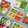 thumbnail image 3 of Fridge Organizer With Lids Stackable Refrigerator Organizer Bins Removable Containers for Food for Storage for Fruit Refrigerator Tissue Vegetables Food, 3 of 5