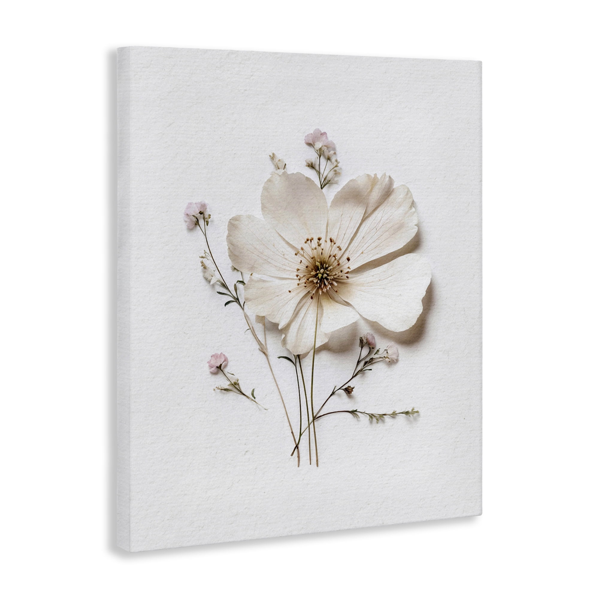 Simple Pressed Cottage Flower Canvas Wall Art, design by Lettered and Lined
