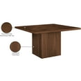thumbnail image 4 of Meridian Furniture Belinda Square Brown Solid Wood And Oak Veneer Dining Table, 4 of 8