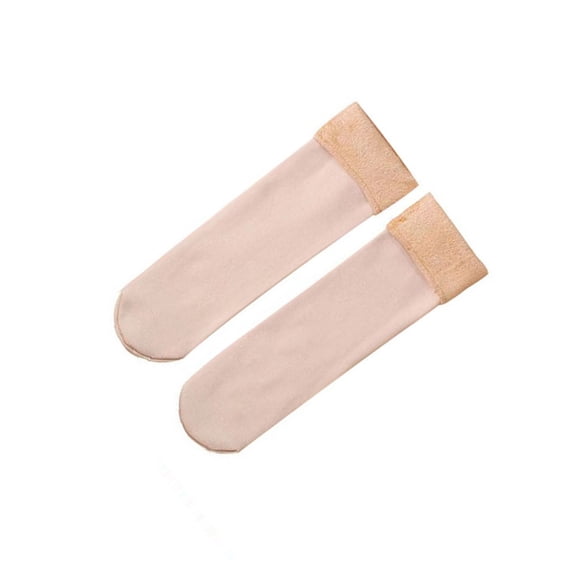Xingzhi Women Warm Socks Thicken Thermal Solid Color Autumn Winter Cozy Comfortable Breathable Snow Floor Sleeping Sock Girls Black Without Package Skin Color OPP Bag