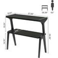 thumbnail image 2 of Finmind Narrow End Table, 2-Tier Farmhouse Sofa Side Table with Solid Wood Legs & Storage Shelf for Living Room, Black, 2 of 5