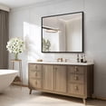 thumbnail image 2 of VONIGEE Black Bathroom Mirror 30"x30" Shatterproof Rectangle Square Corner Wall Mirror, 2 of 9
