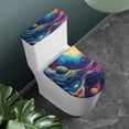 thumbnail image 2 of HELLHERO Fashion - Elastic Bottom, Universal Toilet Top Cover Set for Bathroom Supplies, Fits All Toilet Shapes, Vibrant Fractal Cosmos Theme, 2 of 8