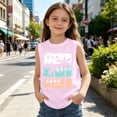 thumbnail image 5 of XEGLSBU 2 Pack Kids Summer Tank Top with Letter Gradient Print for Outdoor Beach Play Girls and Boys Casual Sleeveless T-shirts Size 13-14 Years, 5 of 6