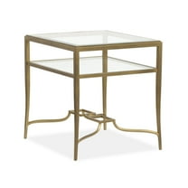 Magnussen Home Lorena Burnished Brass Rectangular End Table