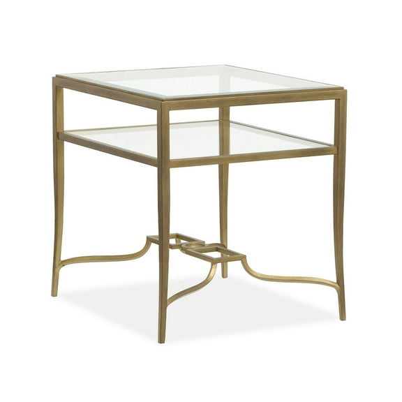 Magnussen Home Lorena Burnished Brass Rectangular End Table