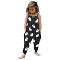 thumbnail image 2 of MIXUE Toddler Girls Jumpsuits & Rompers Summer Rabbit Print Spaghetti Strap Sleeveless Overalls Bodysuits Outwear,Black,3-4 Years, 2 of 4
