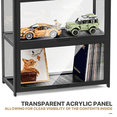 thumbnail image 5 of MoNiBloom Modern 68" 5-Tier Transparent Display Cabinet with Acrylic Flip Door, Curio Cabinet Collection Display Case, Floor Standing Showcase Bookshelf for Living Room Bedroom Home Office, Black, 5 of 10
